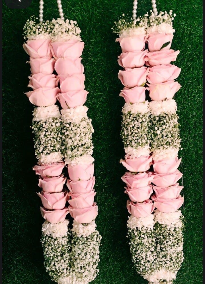 Pink blushing flowers mala